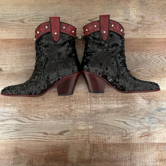 NWOT Coach Western Sequin Embellished Bootie - Picture 11 of 17